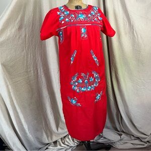 Vintage Mexican Embroidery Dress